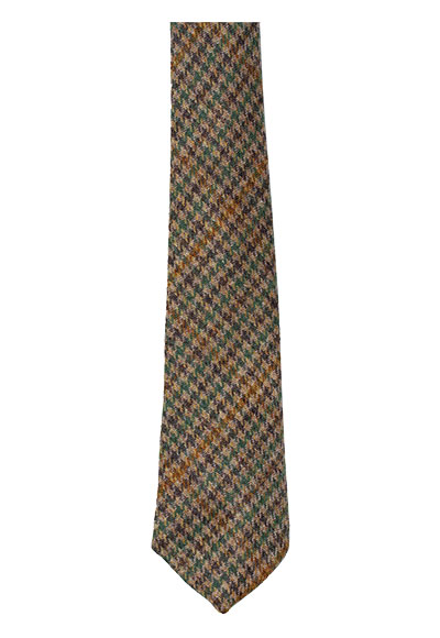 Tweed Tie Amber and Green Check.