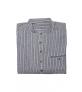 Grandad Flannel Shirt Grey Stripe - view 2